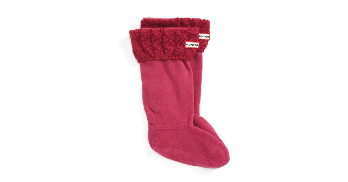 original tall cable knit cuff welly boot socks