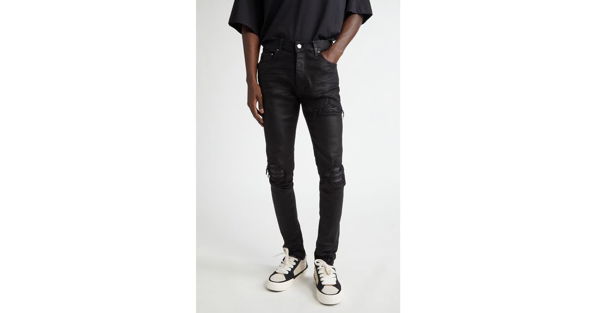 Jean Skinny Homme Amiri MX1 - Noir Effet Patch Wax - Taille 30/32 - Neuf Avec étiquettes