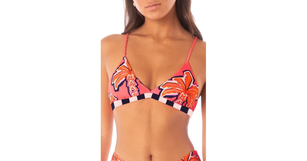 Maaji Olive Palmetto Balminess Fixed Triangle Bikini Top main image 0