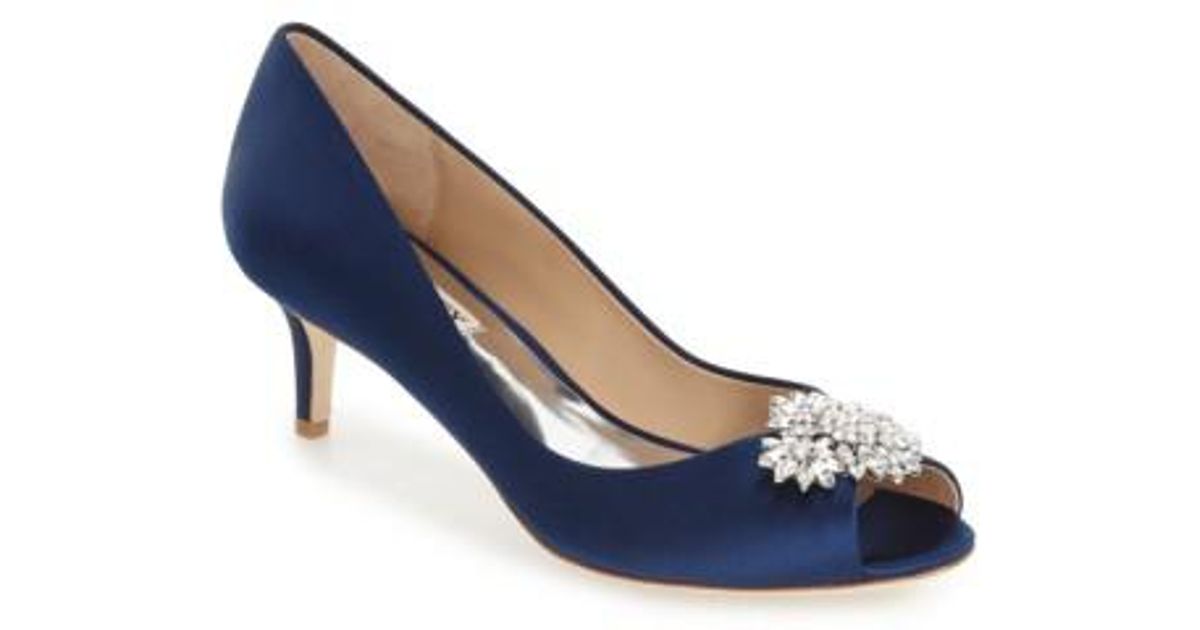 kitten heel peep toe pumps
