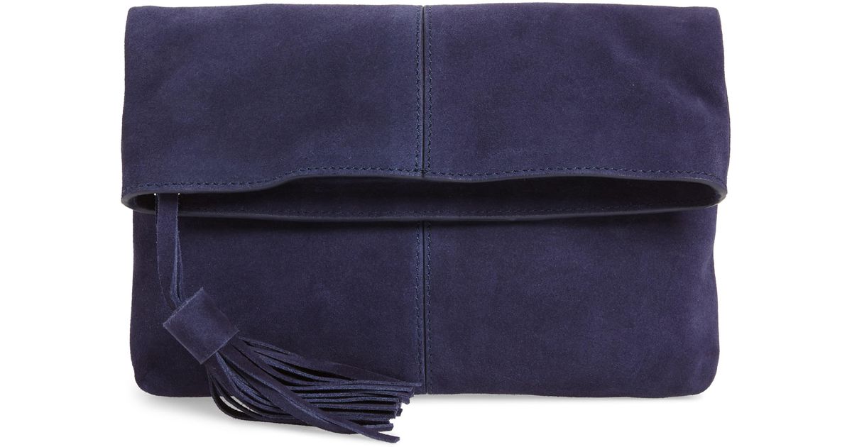 navy blue suede clutch