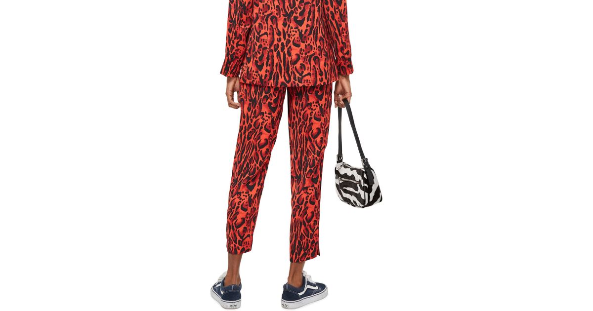 red leopard trousers