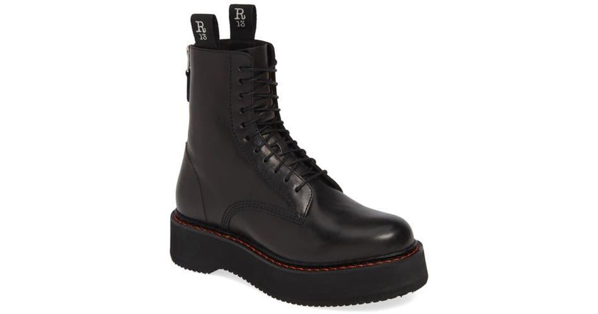 R13 Stack Boot Shoes in Black | Lyst