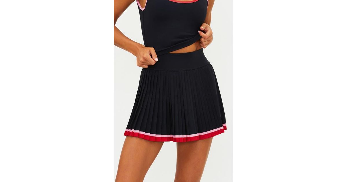 Beach Riot Analie Pleated Skort in Black | Lyst