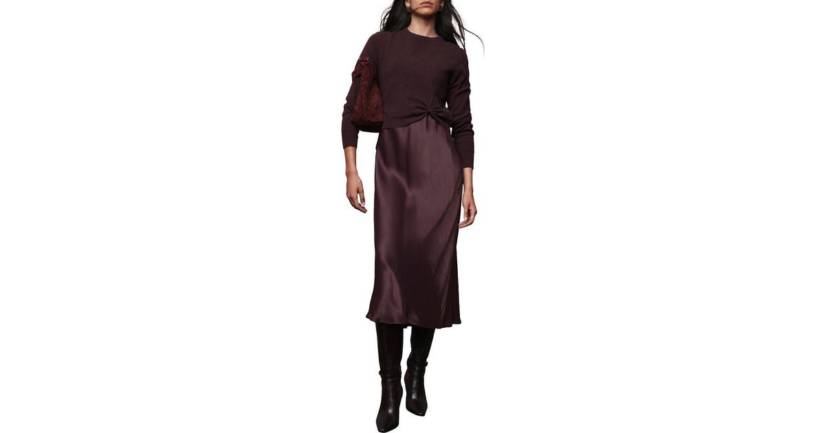 strapless open back dress Purple Lambswool Sleeveless Cardigan – Drakes main image 1