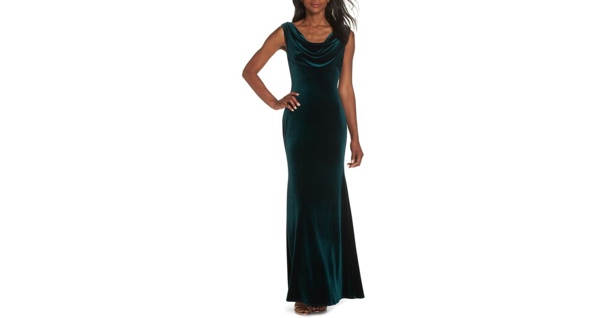 vince camuto velvet green dress