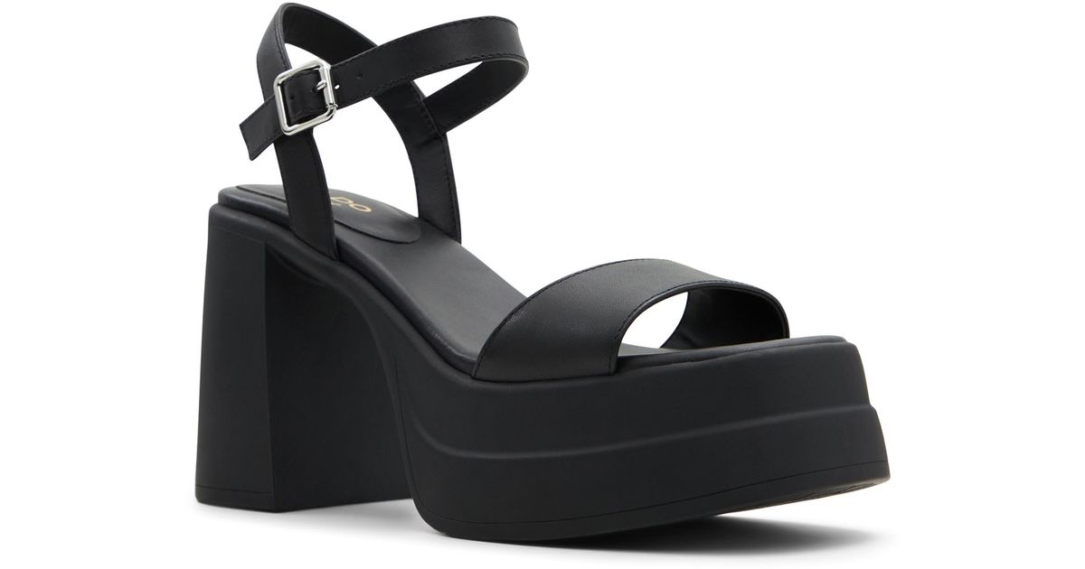 ALDO Taina Block Heel Platform Sandal in Black | Lyst