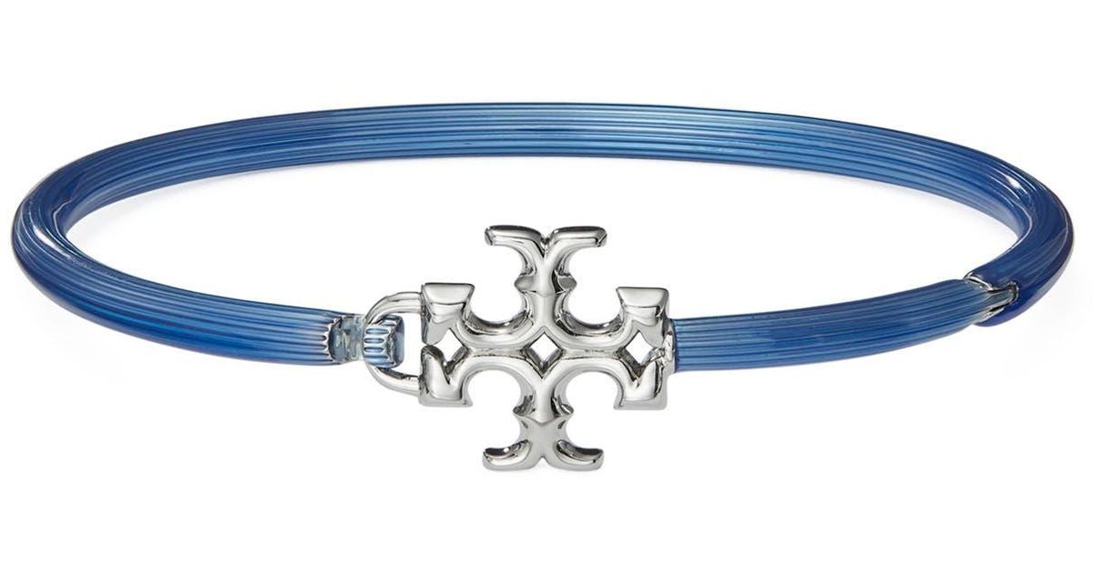 Tory Burch Eleanor Hinged Enamel Cuff Bracelet in Blue Lyst