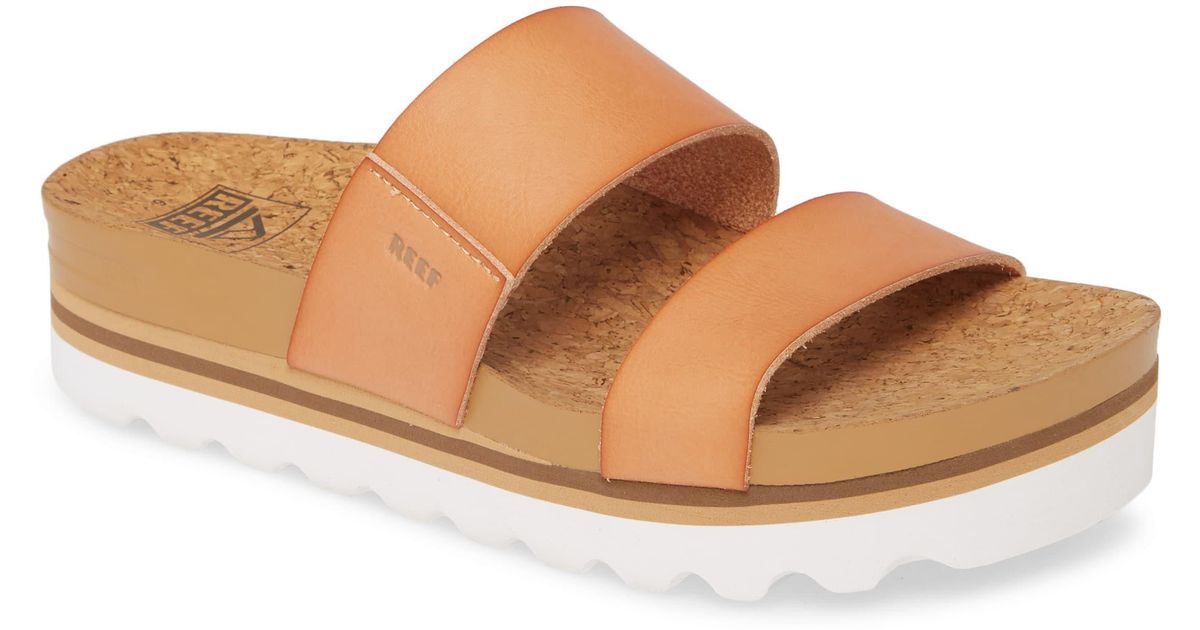 Reef Cushion Bounce Vista Hi Slide Sandal in Natural | Lyst