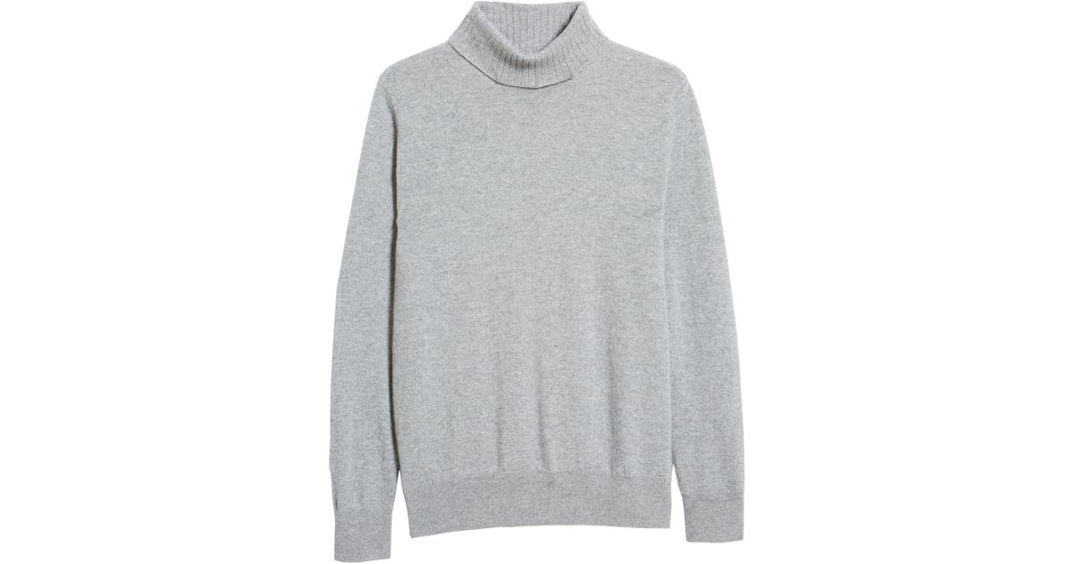 Nordstrom Cashmere Turtleneck Sweater In Grey Heather At Rack in Gray for  Men | Lyst
