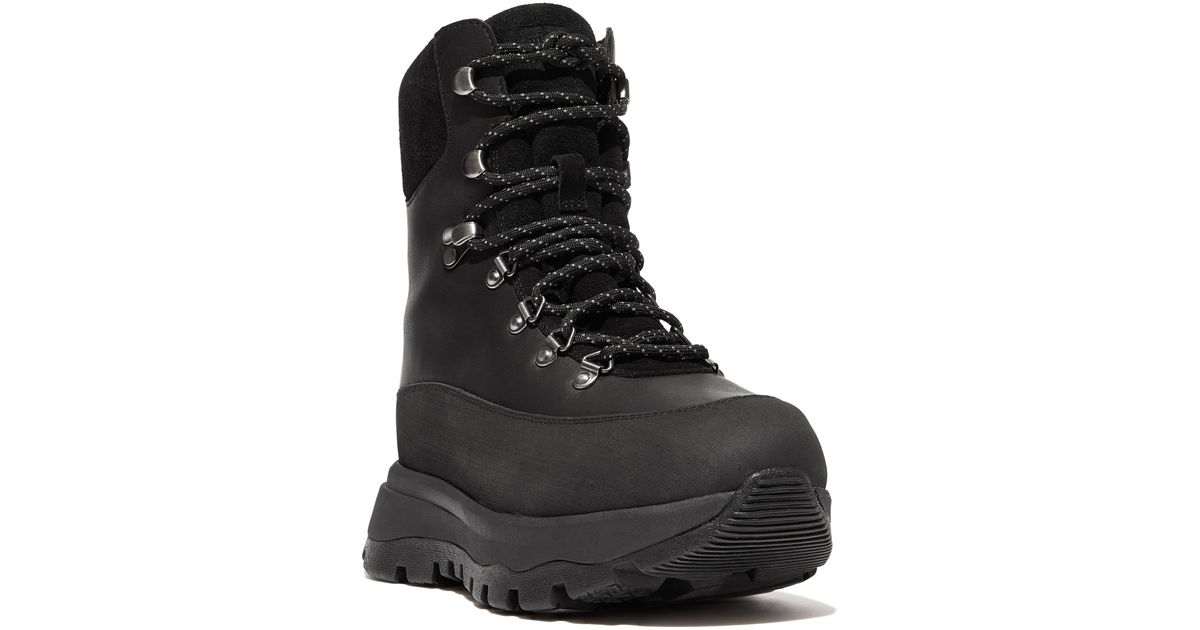 Fitflop Neodhyker Waterproof Leather/suede Outdoor Boots in Black Lyst