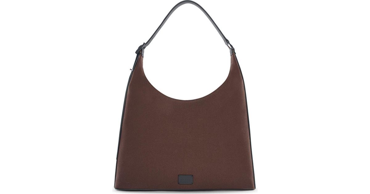 BEHNO Danny Flatiron Canvas Shoulder Bag in Brown | Lyst