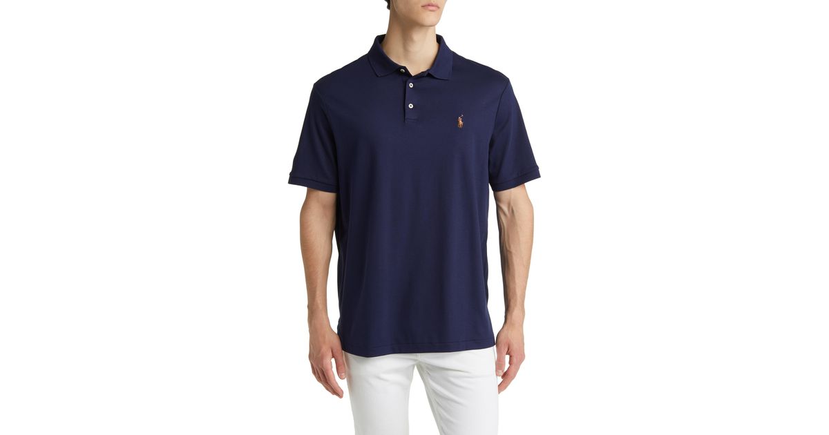 Polo Ralph Lauren Classic Fit Soft Pima Cotton Polo Shirt in Blue for ...