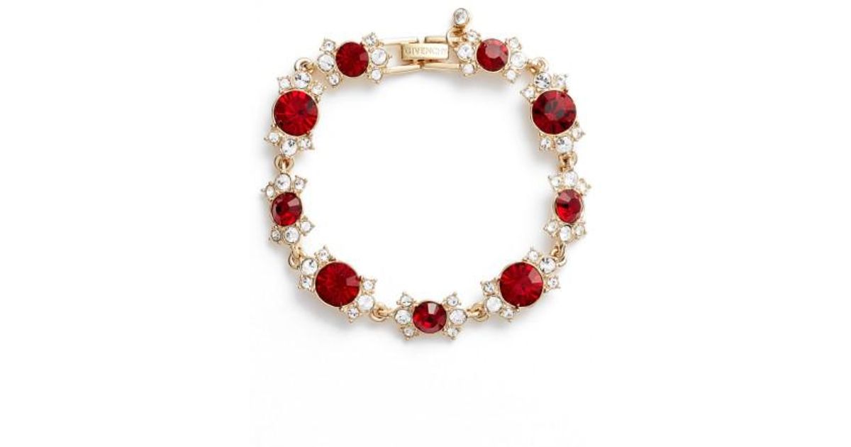 Lyst Givenchy Crystal Bracelet In Red