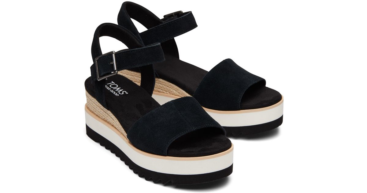 TOMS Diana Platform Wedge Sandal in Black Lyst