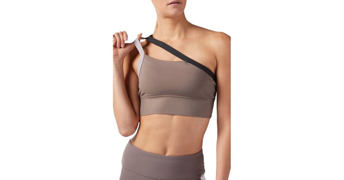 reebok one shoulder sports bra