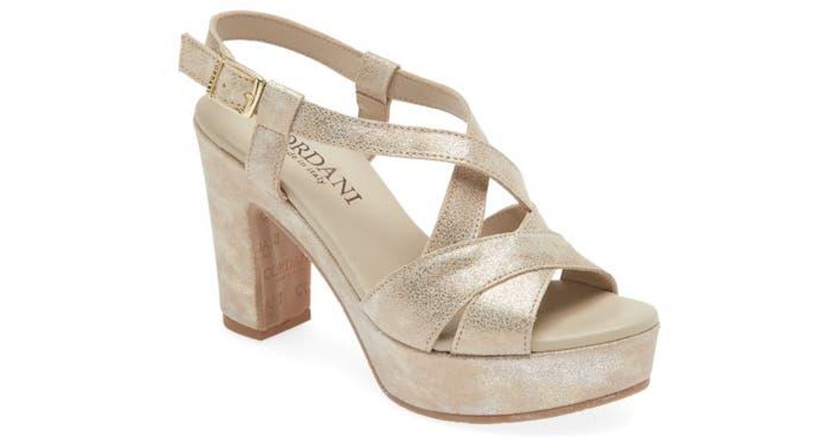 Cordani Tahlia Strappy Platform Sandal in Natural | Lyst