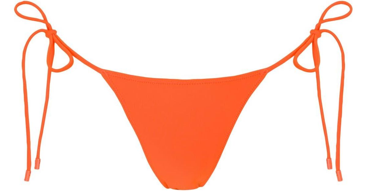 String Triangle Bottom Sunkissed Le Triangle Tie Side Pattern Bikini Bottom in Orange | Lyst