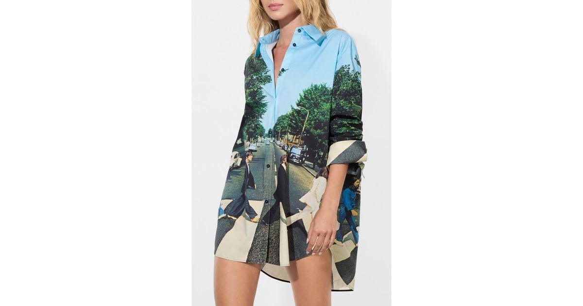 Alice + Olivia Finely Oversize Button-Up Shirt in Blue | Lyst