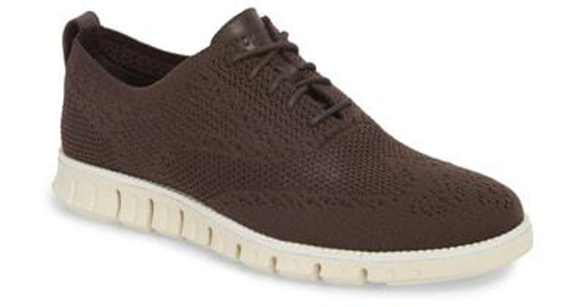 zerogrand stitchlite woven wool wingtip