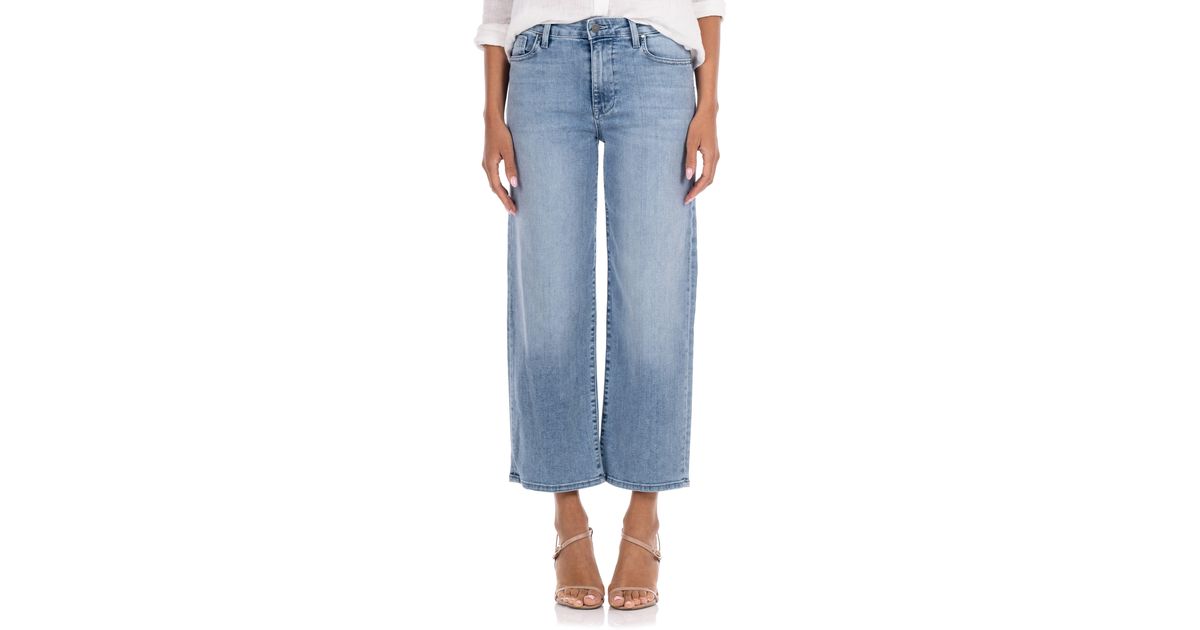 Fidelity Malibu Crop Wide Leg Jeans in Blue | Lyst