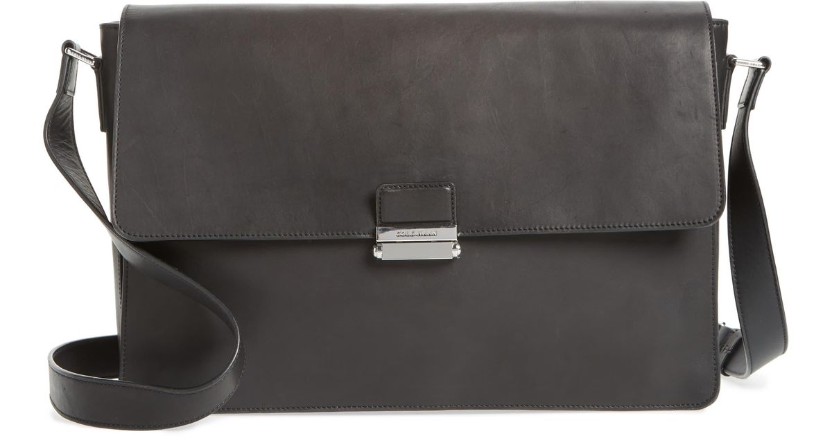 Cole Haan Leather Washington Grand Messenger Bag in Black for Men - Lyst