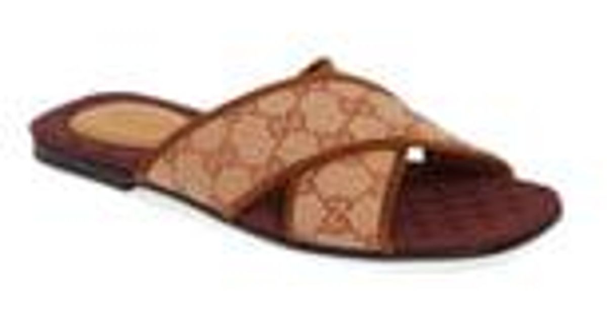 women's gg matelassé canvas slide sandal