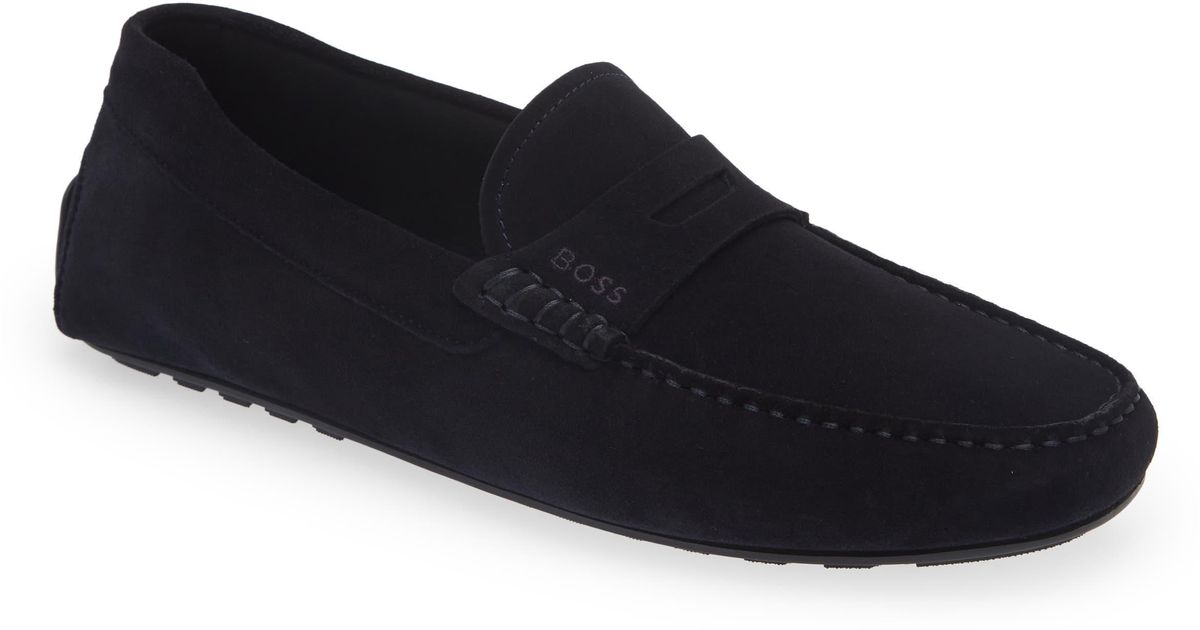 BOSS by HUGO BOSS Noel Moc Toe Penny Loafer in Black for Men Lyst