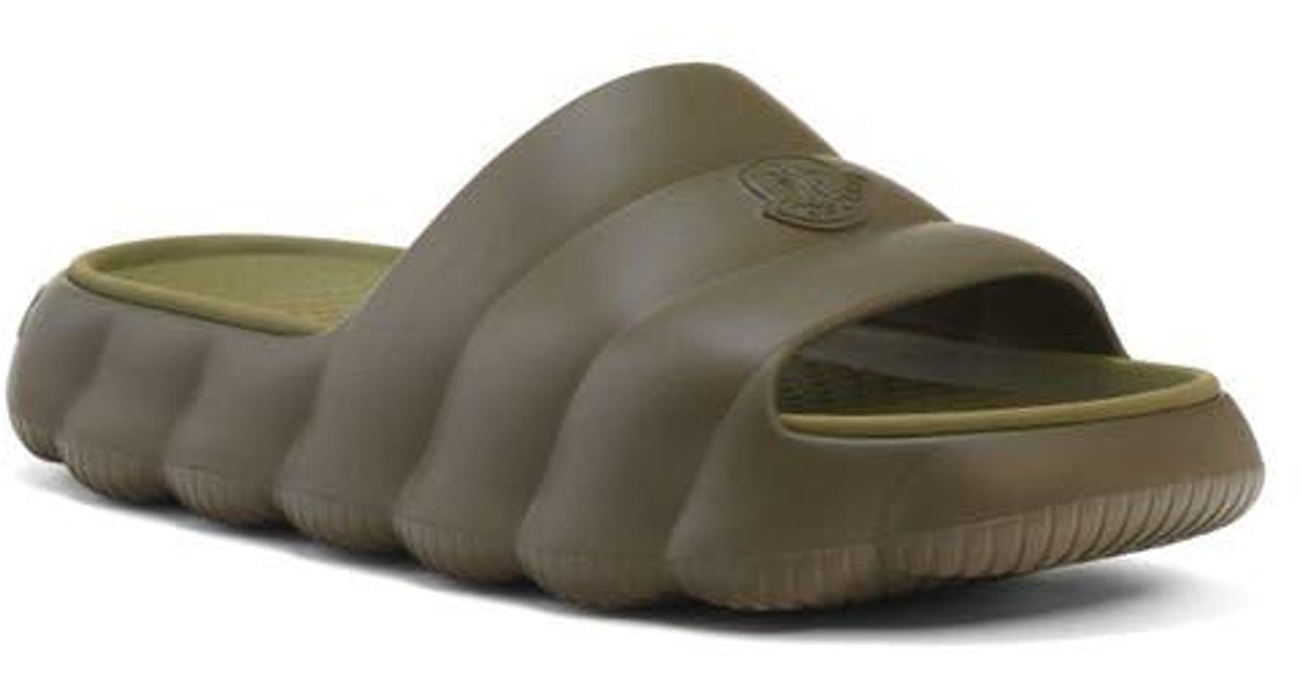 Moncler Lilo Slide Sandal in Green for Men | Lyst