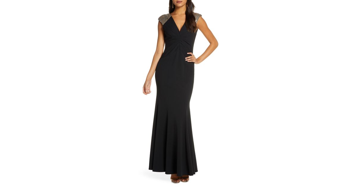Vince camuto sequin crepe trumpet gown Clearance
