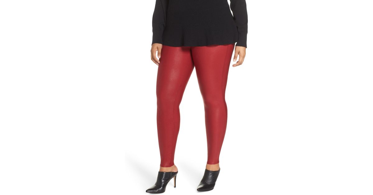 red spanx leggings
