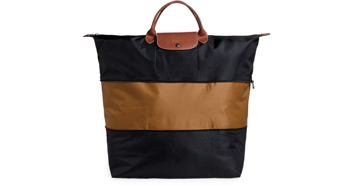 Longchamp Large Le Pliage Recycled Canvas Travel Bag in Black | Lyst