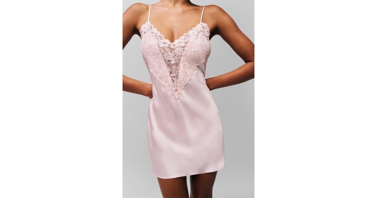 GUIZIO Nova Slip Mini Dress in Pink | Lyst