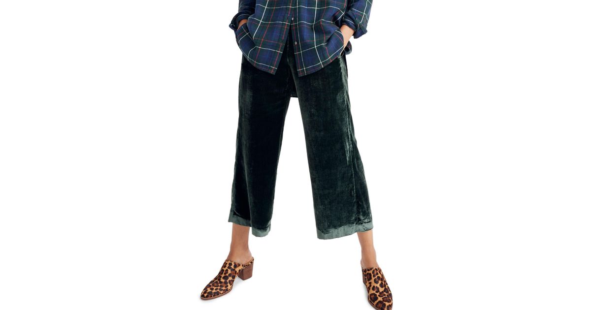 madewell green velvet pants