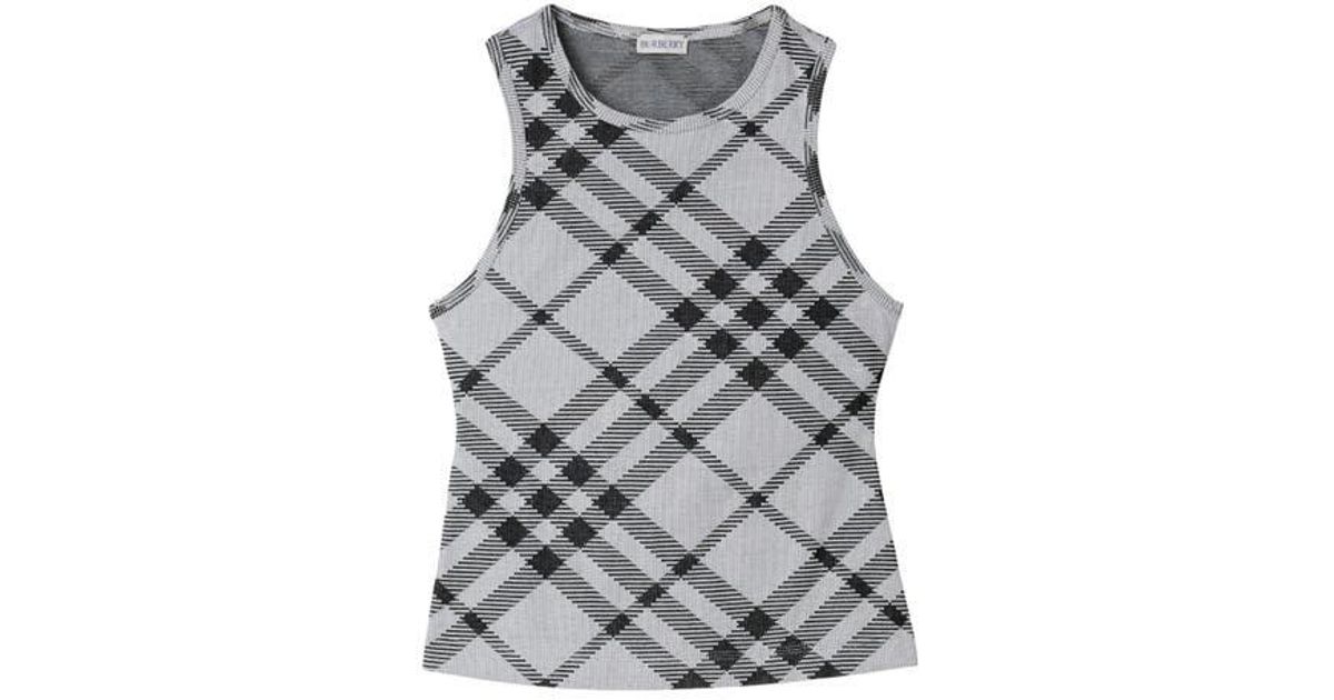 Burberry Festival Cotton Blend Tank Top in Black main image 1