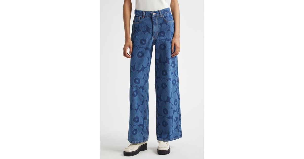 Marimekko Maridenim Unikko Loose Fit Jeans in Blue | Lyst