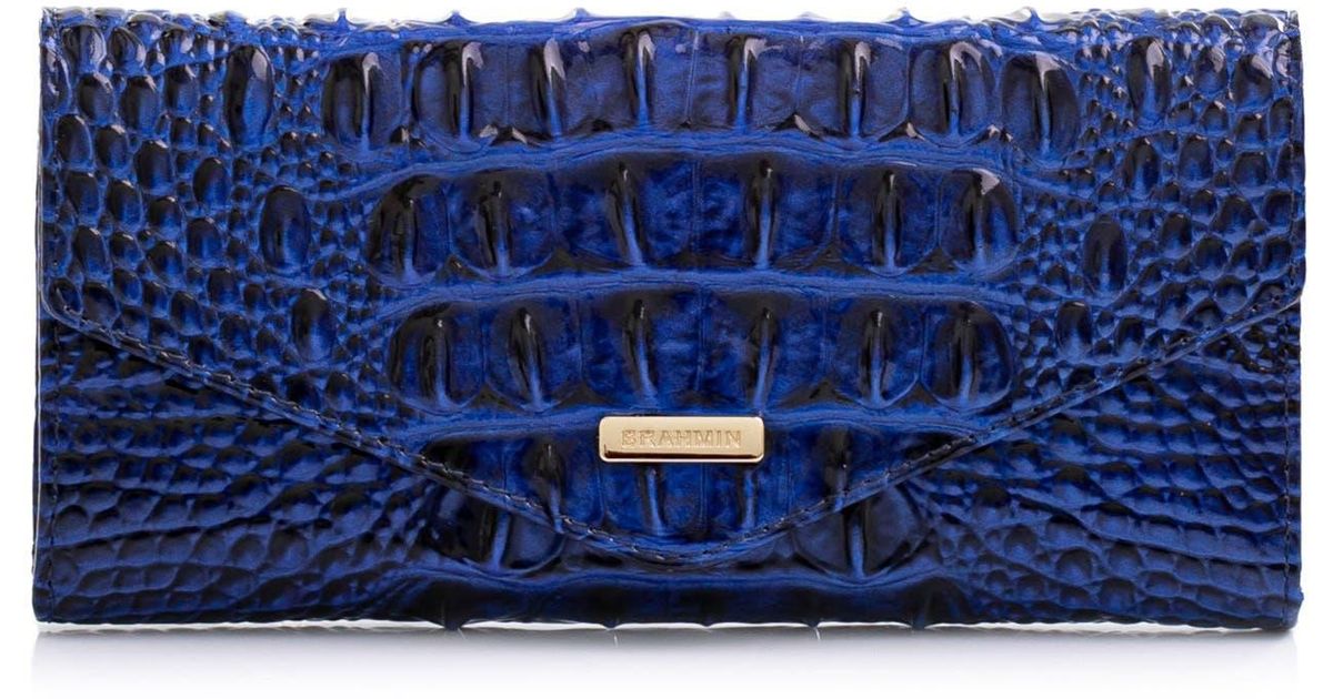 Brahmin Veronica Melbourne Croc Embossed Leather Envelope Wallet in
