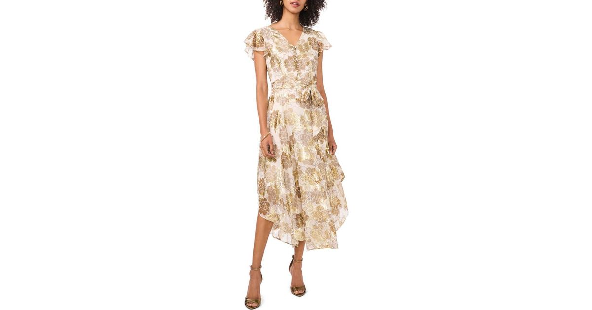 Vince Camuto Women's Flutter Sleeve Dress Red