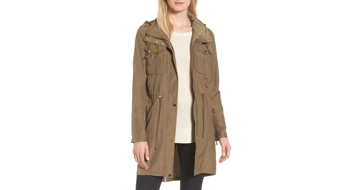 badgley mischka water repellent anorak with stowaway hood