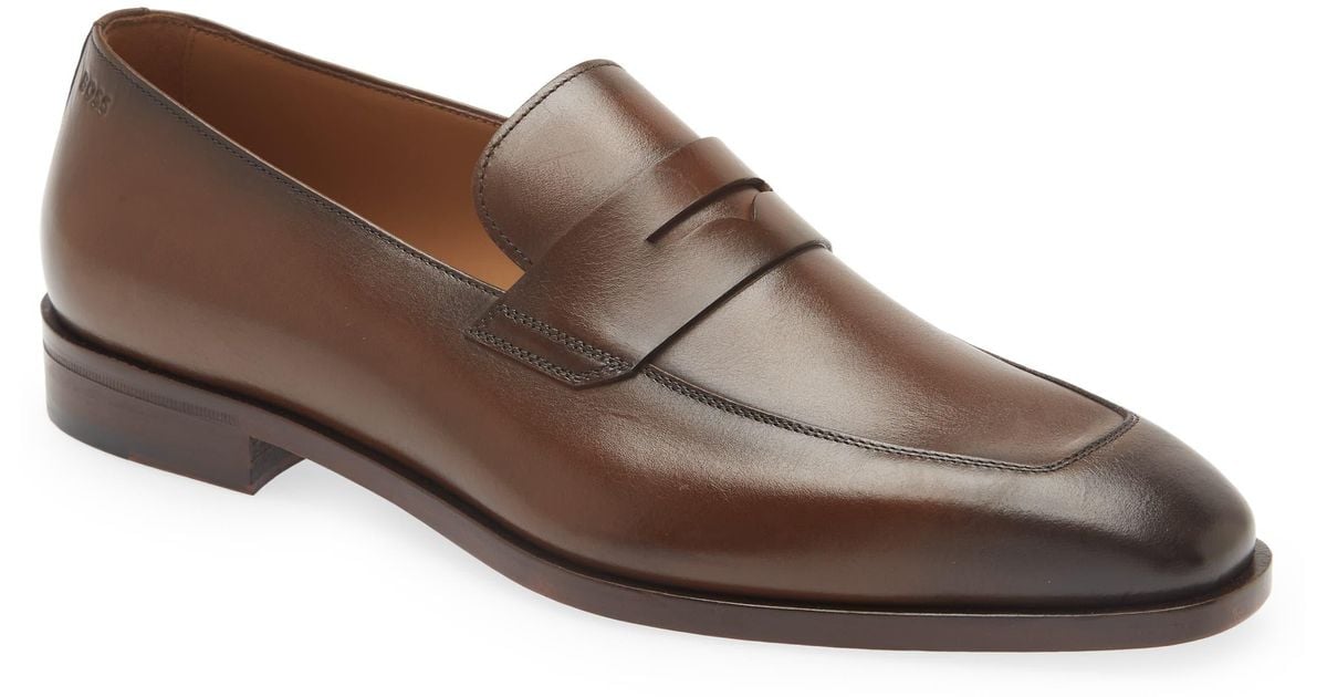 BOSS by HUGO BOSS Lisbon Penny Loafer in Brown for Men Lyst