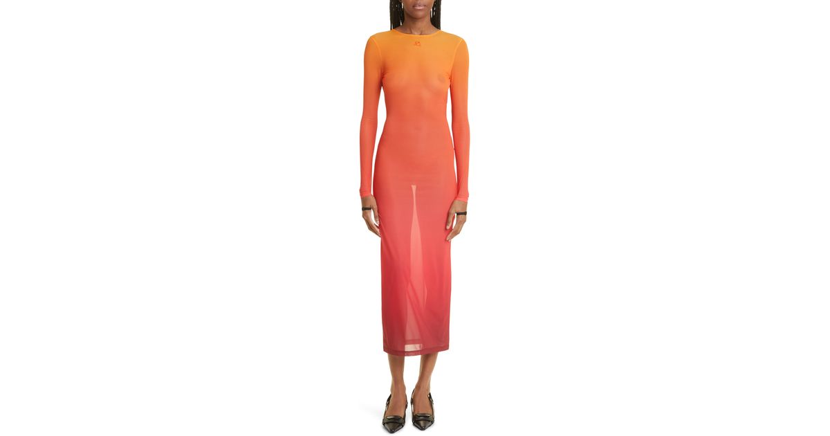 Courreges Long Sleeve Second Skin Dress At Nordstrom in Red | Lyst