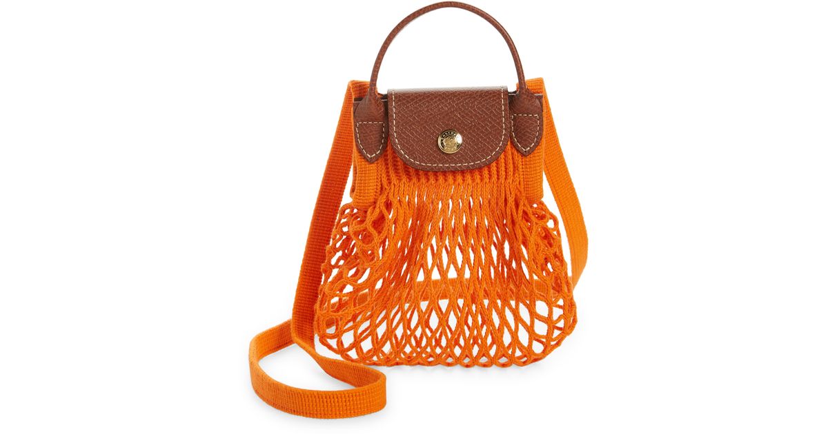 Longchamp Le Pliage Filt Knit Crossbody Bag in Orange Lyst
