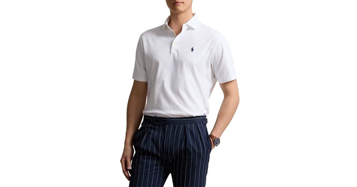 Polo Ralph Lauren Classic Fit Solid Cotton Polo in White for Men | Lyst