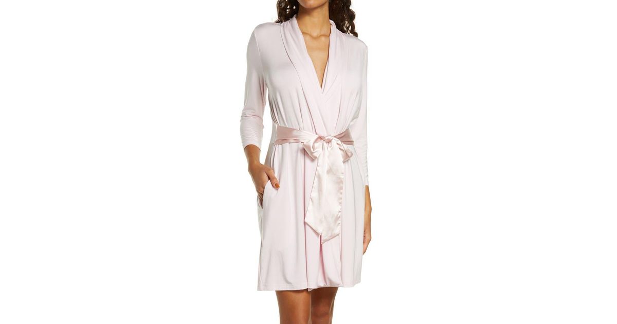 Fleur't Iconic Short Robe in White | Lyst