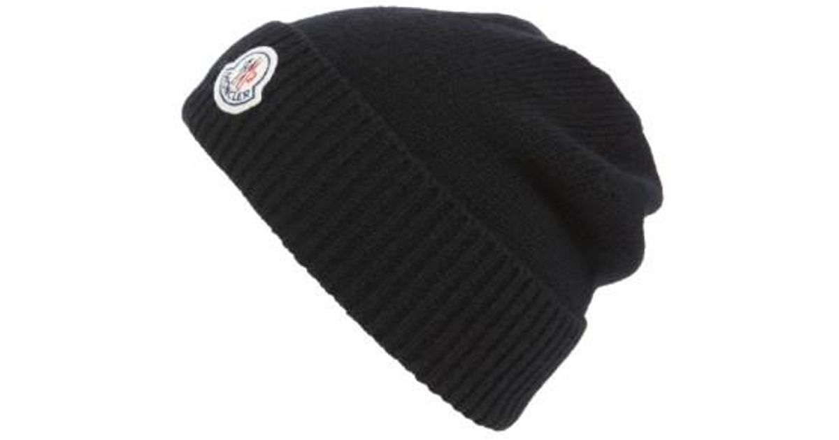 Moncler Berretto Wool Beanie in Black 