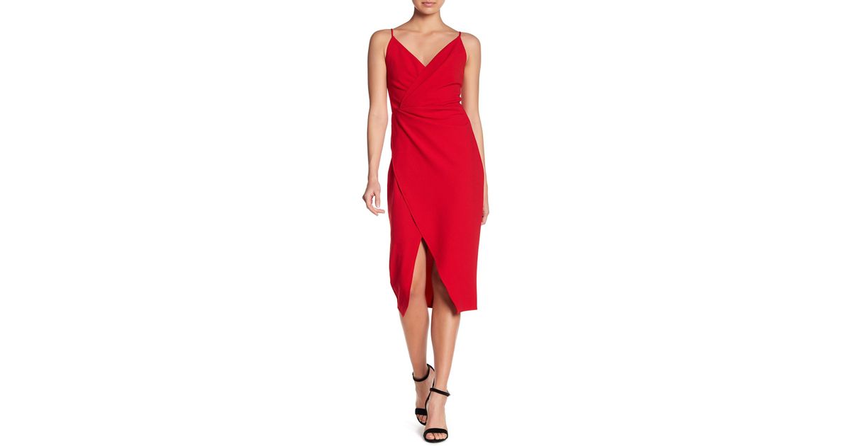 betsey johnson sleeveless faux wrap dress