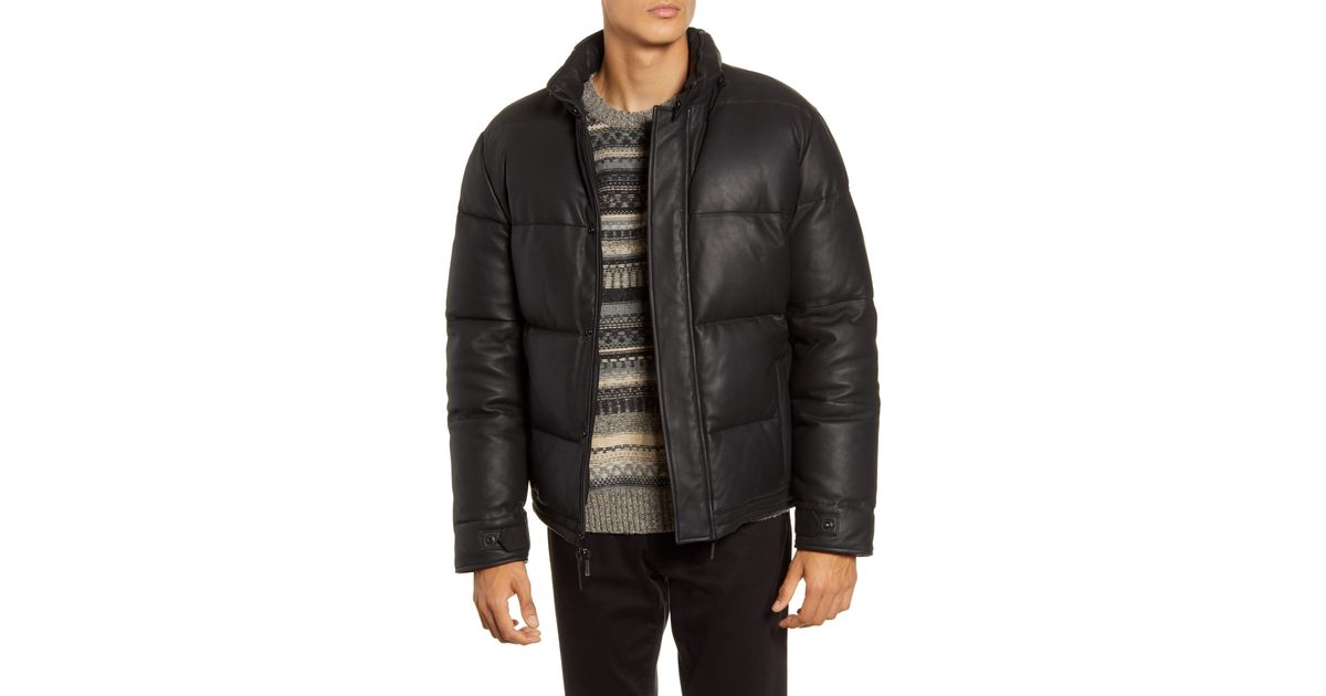 vince leather puffer jacket