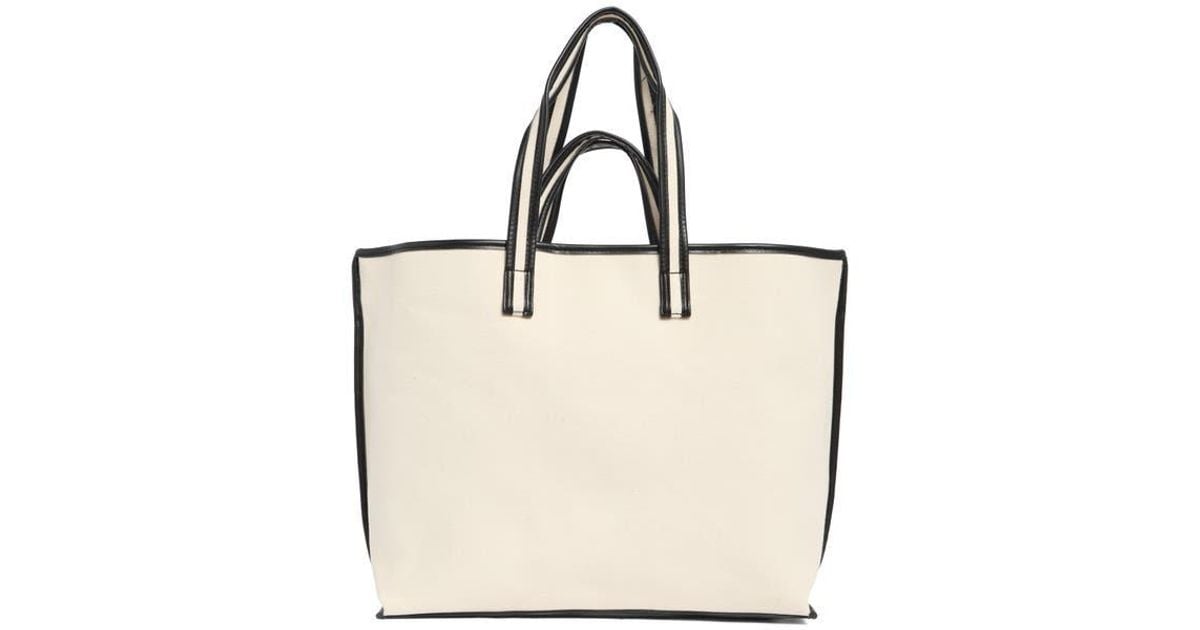 BCBGMAXAZRIA Double Handle Canvas Tote Bag in Natural | Lyst
