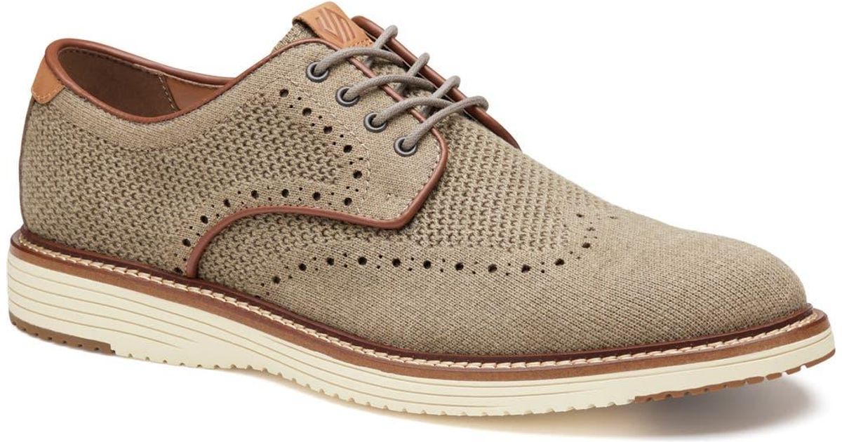 Johnston & Murphy Gray Knit Derby Shoes with Tan Trim Men main image 2