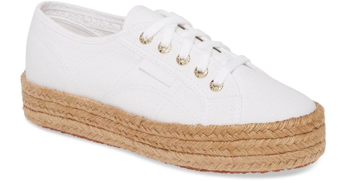 white platform espadrille sneakers